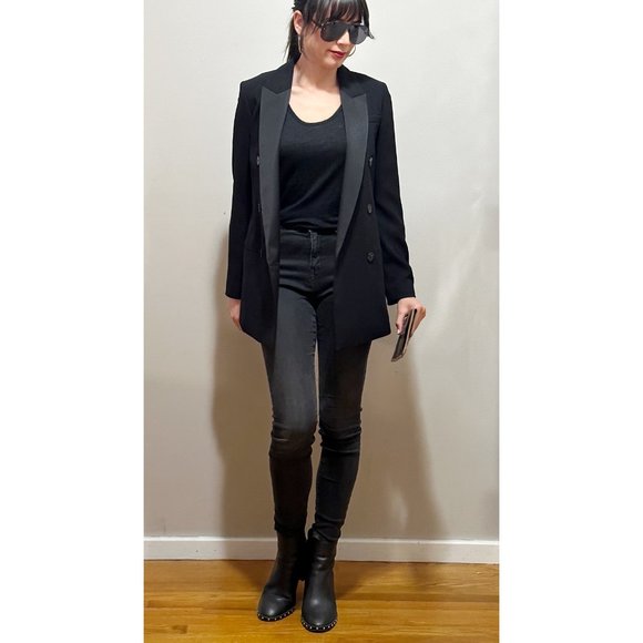 AllSaint tuxedo-style/dbl breasted blazer PERFECT! - Picture 4 of 13